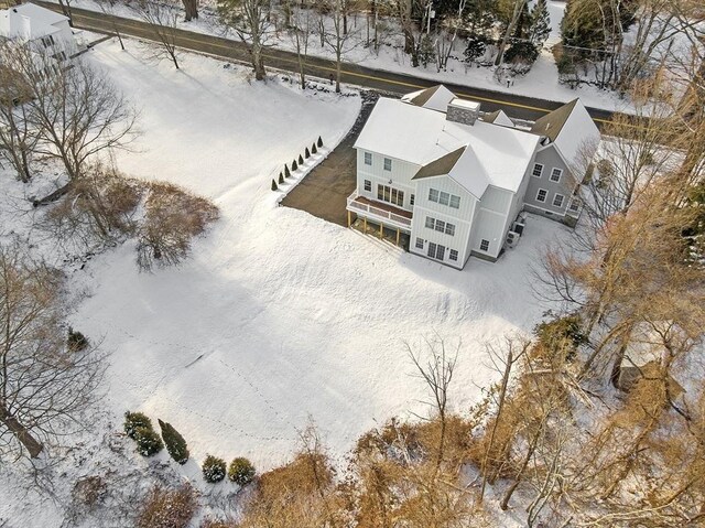 view of snowy aerial view