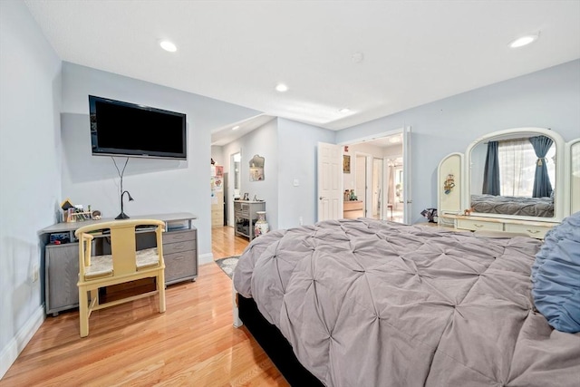 bedroom featuring light hardwood / wood-style flooring