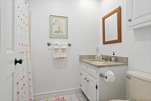 6 Shannon Cir, Westford, MA 01886 - full bathroom featuring toilet, tile patterned floors, vanity, and a shower with shower curtain