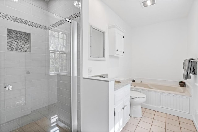 6 Shannon Cir, Westford, MA 01886 - bathroom with tile patterned flooring, a shower stall, vanity, and a bath