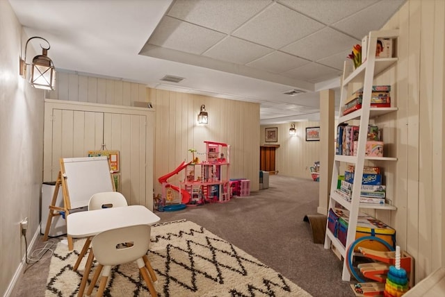 6 Shannon Cir, Westford, MA 01886 - rec room featuring carpet floors and wood walls