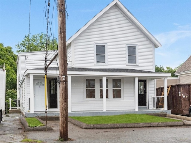 36-38 Madison St, Weymouth, MA 02189 - view of front of house featuring covered porch and roof with shingles