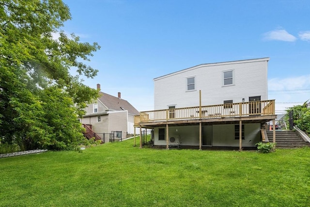36-38 Madison St, Weymouth, MA 02189 - rear view of property with a deck and stairs