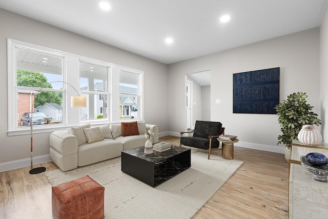 36-38 Madison St, Weymouth, MA 02189 - living room with plenty of natural light, light wood finished floors, and recessed lighting