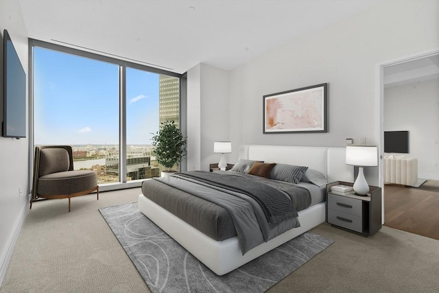 1 Dalton St Unit 3302, Boston, MA 02199 - bedroom featuring carpet flooring, radiator, floor to ceiling windows, and baseboards