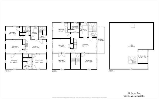 14 Forest Ave, Salem, MA 01970 - floor plan / room layout