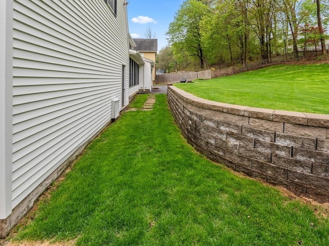 view of yard with fence