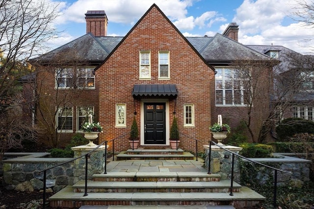 view of tudor home