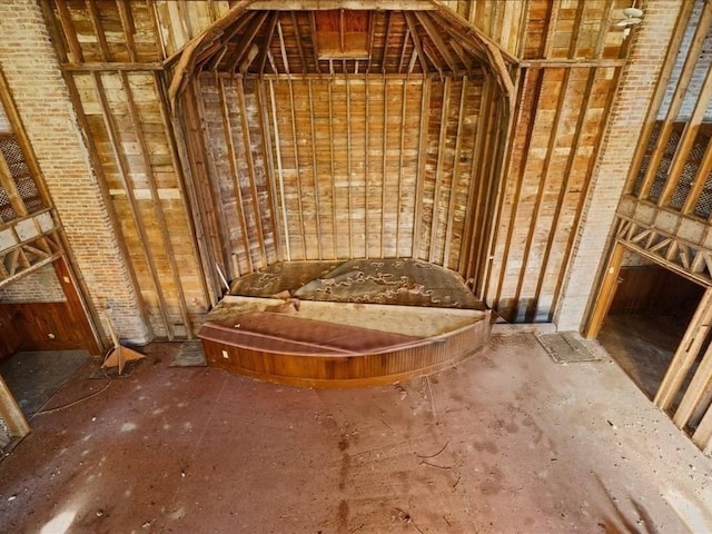 view of unfinished attic