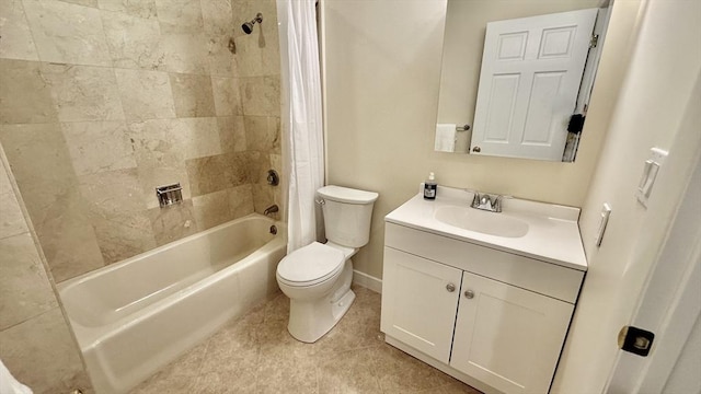 1001 Marina Dr Unit 213, Quincy, MA 02171 - full bathroom with toilet, shower / tub combo, vanity, baseboards, and tile patterned floors