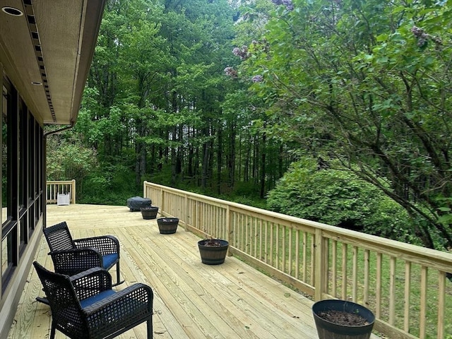 201 Main Rd, Williamsburg, MA 01039 - wooden terrace featuring a forest view