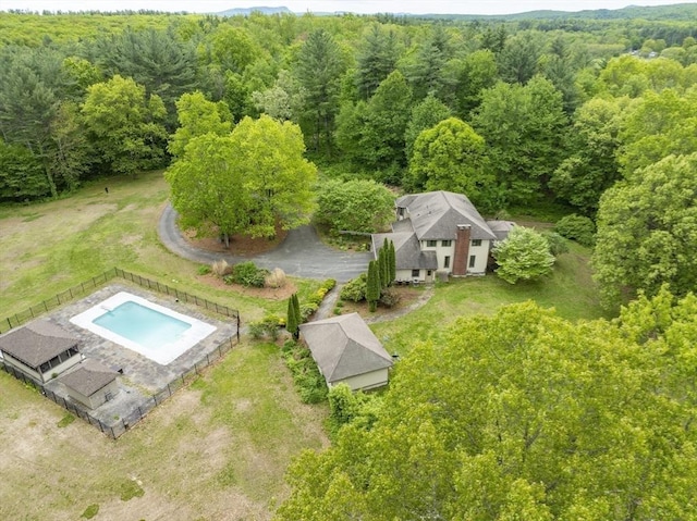 201 Main Rd, Williamsburg, MA 01039 - view from above of property with a pool area and a forest