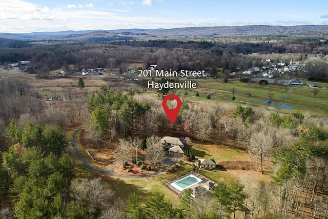 201 Main Rd, Williamsburg, MA 01039 - aerial view of property's location featuring a heavily wooded area