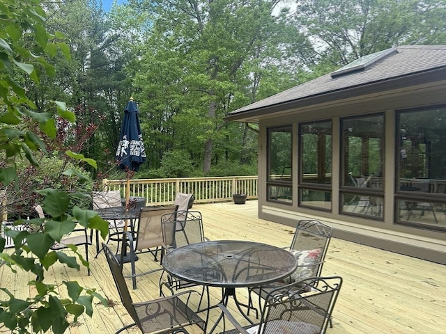 201 Main Rd, Williamsburg, MA 01039 - wooden terrace featuring outdoor dining area