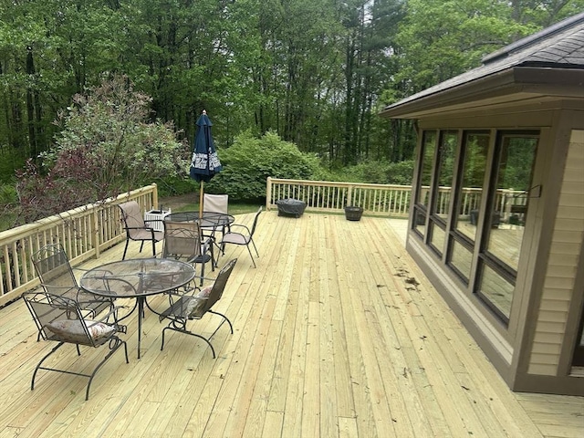 201 Main Rd, Williamsburg, MA 01039 - wooden terrace featuring outdoor dining space