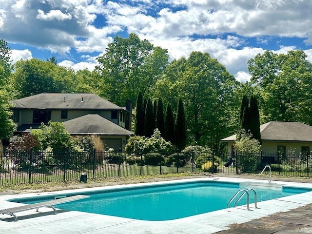 201 Main Rd, Williamsburg, MA 01039 - view of swimming pool with a diving board and a patio area