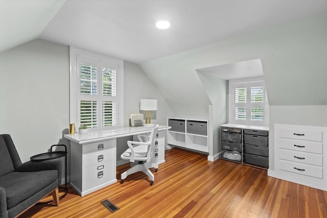 9 Oak St, Wayland, MA 01778 - office space featuring vaulted ceiling, light wood-style flooring, plenty of natural light, recessed lighting, and baseboards