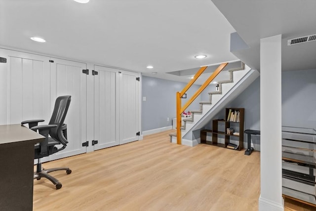 9 Oak St, Wayland, MA 01778 - office space with light wood finished floors, recessed lighting, and baseboards