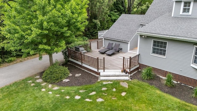 9 Oak St, Wayland, MA 01778 - deck with a lawn and a grill