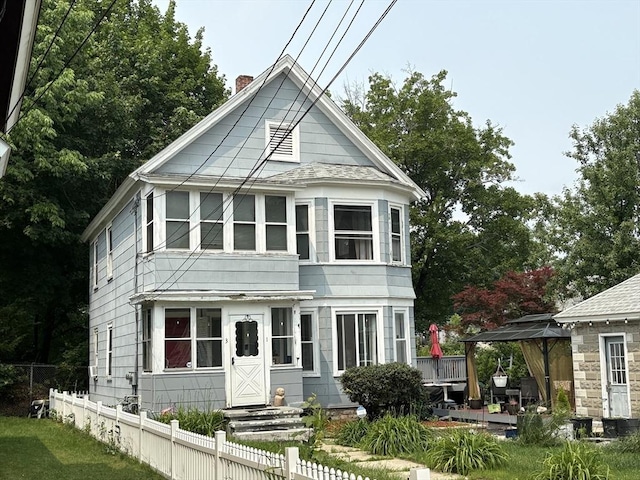 1-3 River Pl, Methuen, MA 01844 - view of front facade featuring a chimney and a gazebo