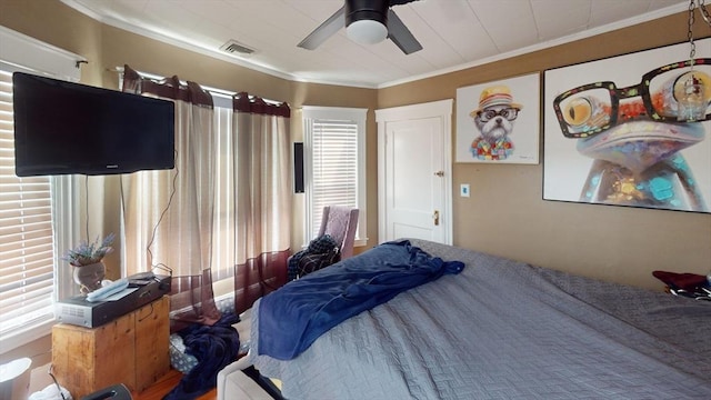1-3 River Pl, Methuen, MA 01844 - bedroom with ornamental molding and a ceiling fan