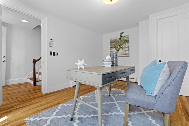 39 School St Unit 39, Brookline, MA 02446 - office area with light wood-style flooring and baseboards
