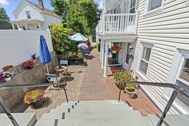 39 School St Unit 39, Brookline, MA 02446 - view of patio / terrace featuring a balcony