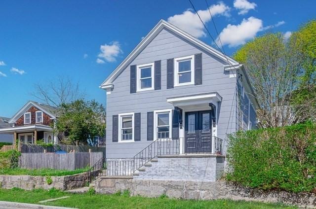 17 Harrison St, New Bedford, MA 02740 - view of front of home featuring french doors and fence