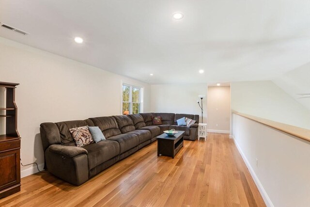 8 Dylans, Falmouth, MA 02536 - living area featuring light wood-type flooring, recessed lighting, and baseboards