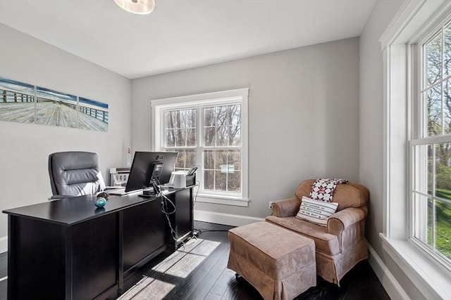 3 Toronto Ave, Gloucester, MA 01930 - office with plenty of natural light, baseboards, and dark wood-style flooring