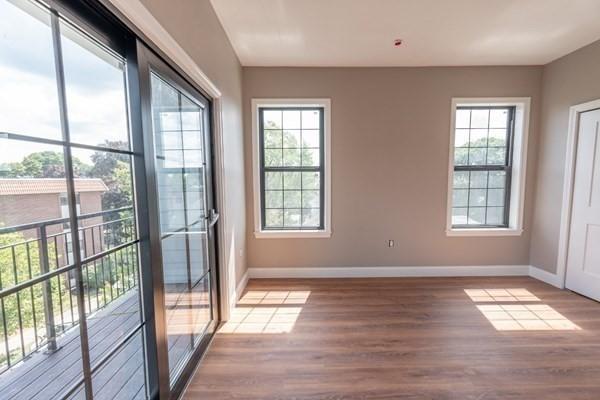 doorway featuring hardwood / wood-style flooring and a healthy amount of sunlight