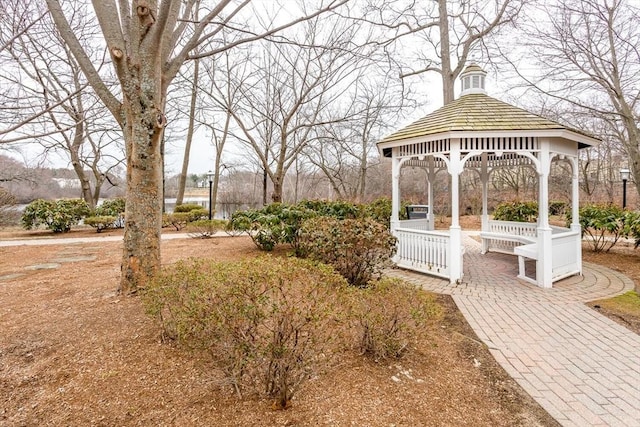 view of yard with a gazebo