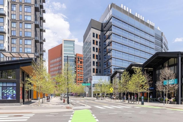 2 Earhart Unit 409, Cambridge, MA 02141 - view of asphalt road with sidewalks, traffic signs, and curbs