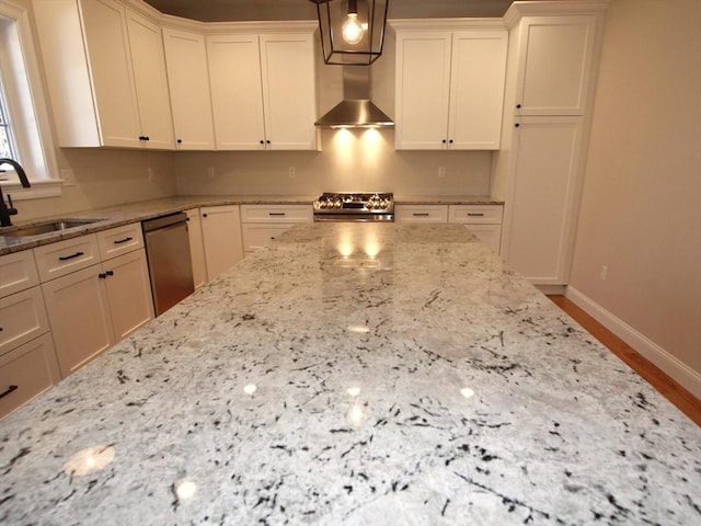 LOT4 Forest Hill Dr, Rutland, MA 01543 - kitchen with a sink, wall chimney range hood, light stone countertops, and stainless steel appliances