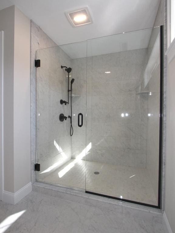 LOT4 Forest Hill Dr, Rutland, MA 01543 - full bathroom featuring baseboards, marble finish floor, and a shower stall