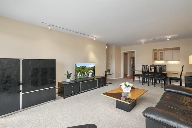 131 Coolidge Ave Unit 422, Watertown, MA 02472 - carpeted living area featuring track lighting and baseboard heating