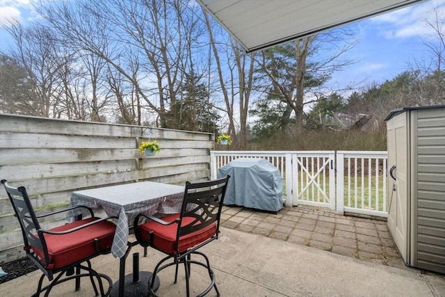 view of patio / terrace featuring outdoor dining space and area for grilling