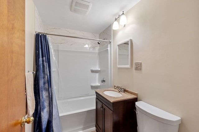 16 Elm St, Leominster, MA 01453 - bathroom featuring shower / bath combination with curtain, toilet, and vanity