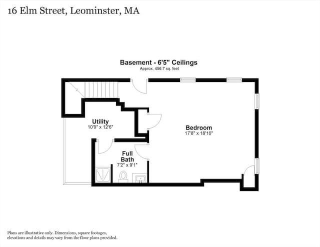 16 Elm St, Leominster, MA 01453 - room layout