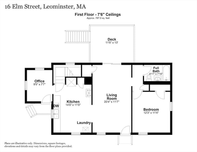 16 Elm St, Leominster, MA 01453 - home floor plan