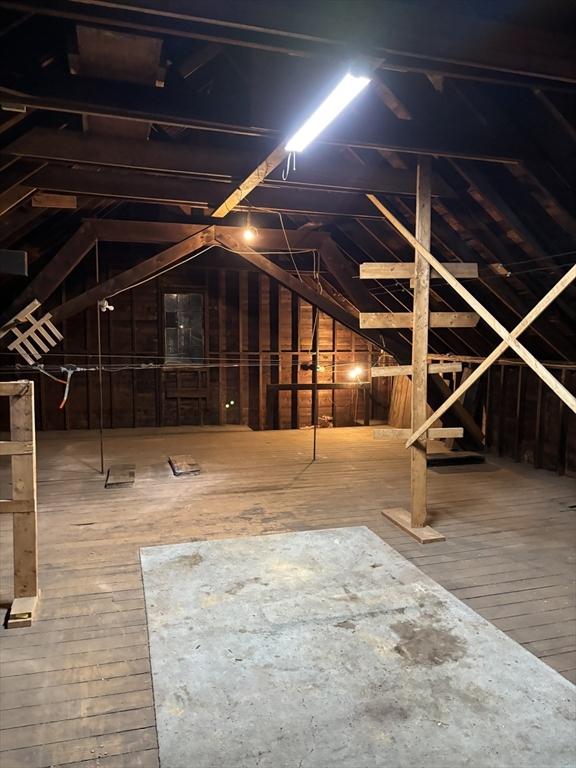 view of unfinished attic