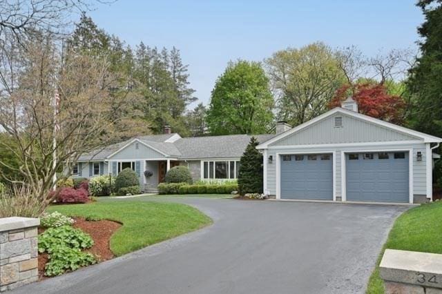 single story home with a front yard and board and batten siding