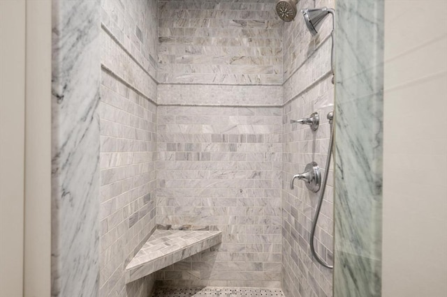 bathroom featuring a stall shower