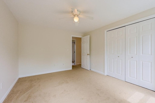 37 Annetta Rd, Ashland, MA 01721 - unfurnished bedroom with light carpet, baseboards, a closet, and ceiling fan