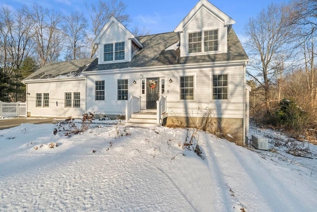 view of new england style home