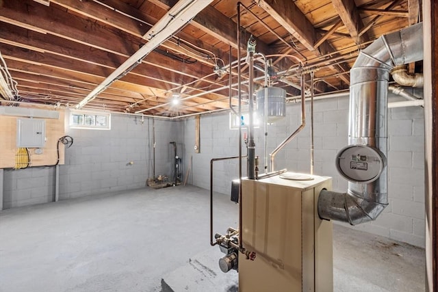 below grade area featuring electric panel