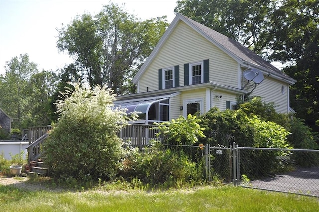 446 Elm St, East Bridgewater, MA 02333 - view of front of property with a sunroom