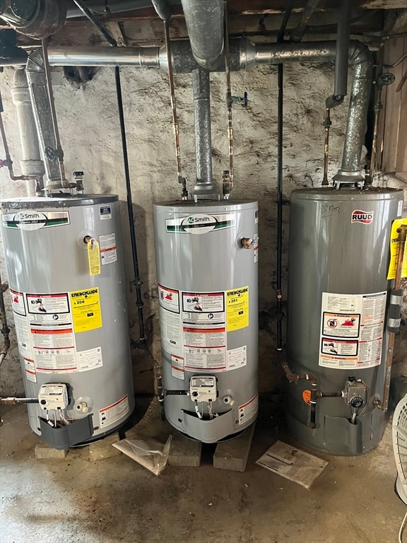 utilities featuring gas water heater