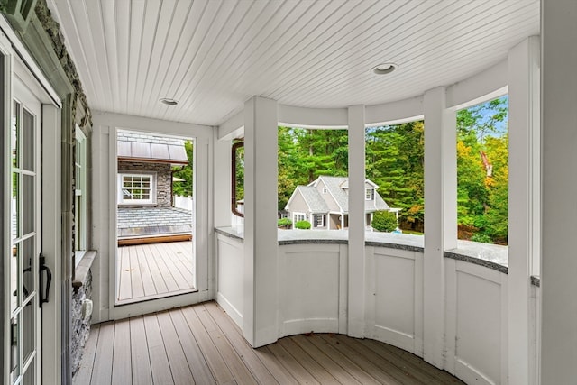 view of unfurnished sunroom