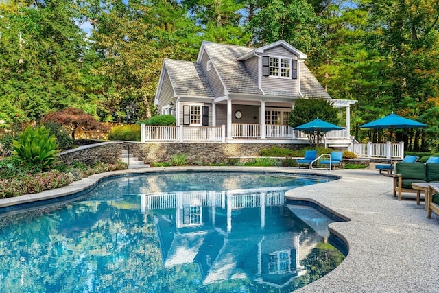 view of pool with a patio area